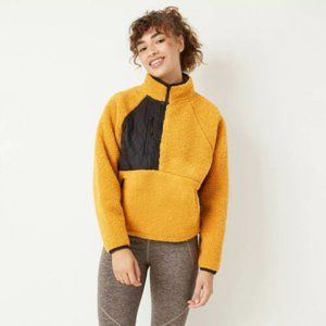 Joy Lab Yellow and Navy Blue Half Zip Pullover